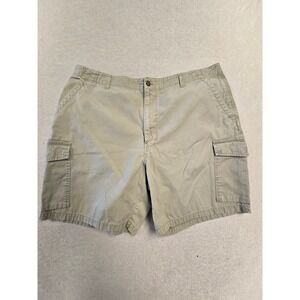 Fieldmaster Mens Khaki Cargo Shorts Size 38 Tan 100% Cotton Utility Casual 5100